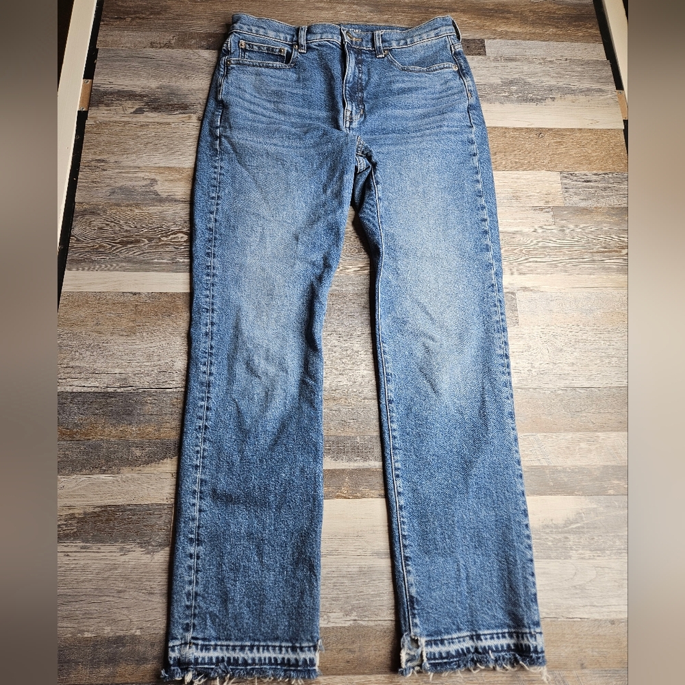 J. Crew CH896 Slim Straight Jeans Spring 2025 Size 28 Distress Hem